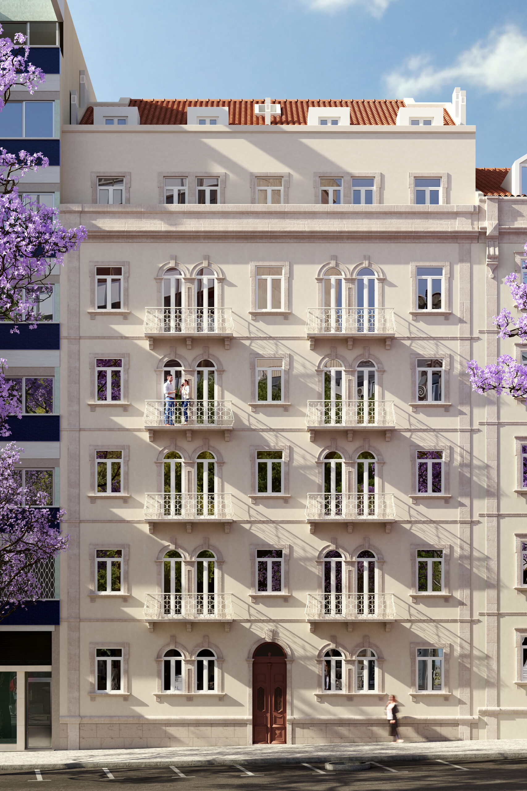 Fachada principal do edifício Miguel Bombarda 54, projecto de reabilitação em Lisboa