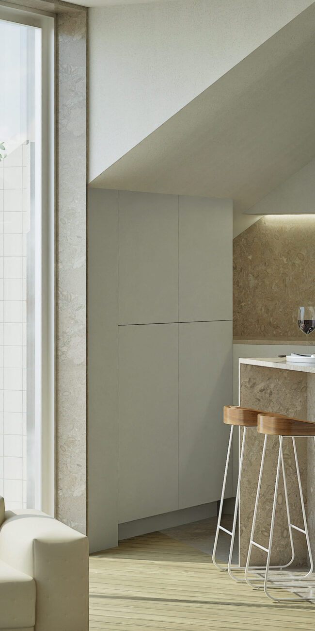 Cozinha do Apartamento Praça de Espanha, reabilitação em Lisboa por Tiago R. Correia Arquitectos