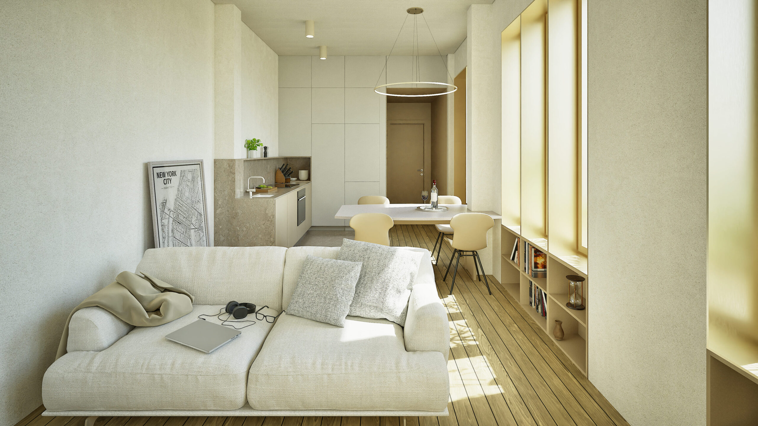 Interior da Conversão de Loja em Apartamento T1 em Lisboa, projecto de reabilitação